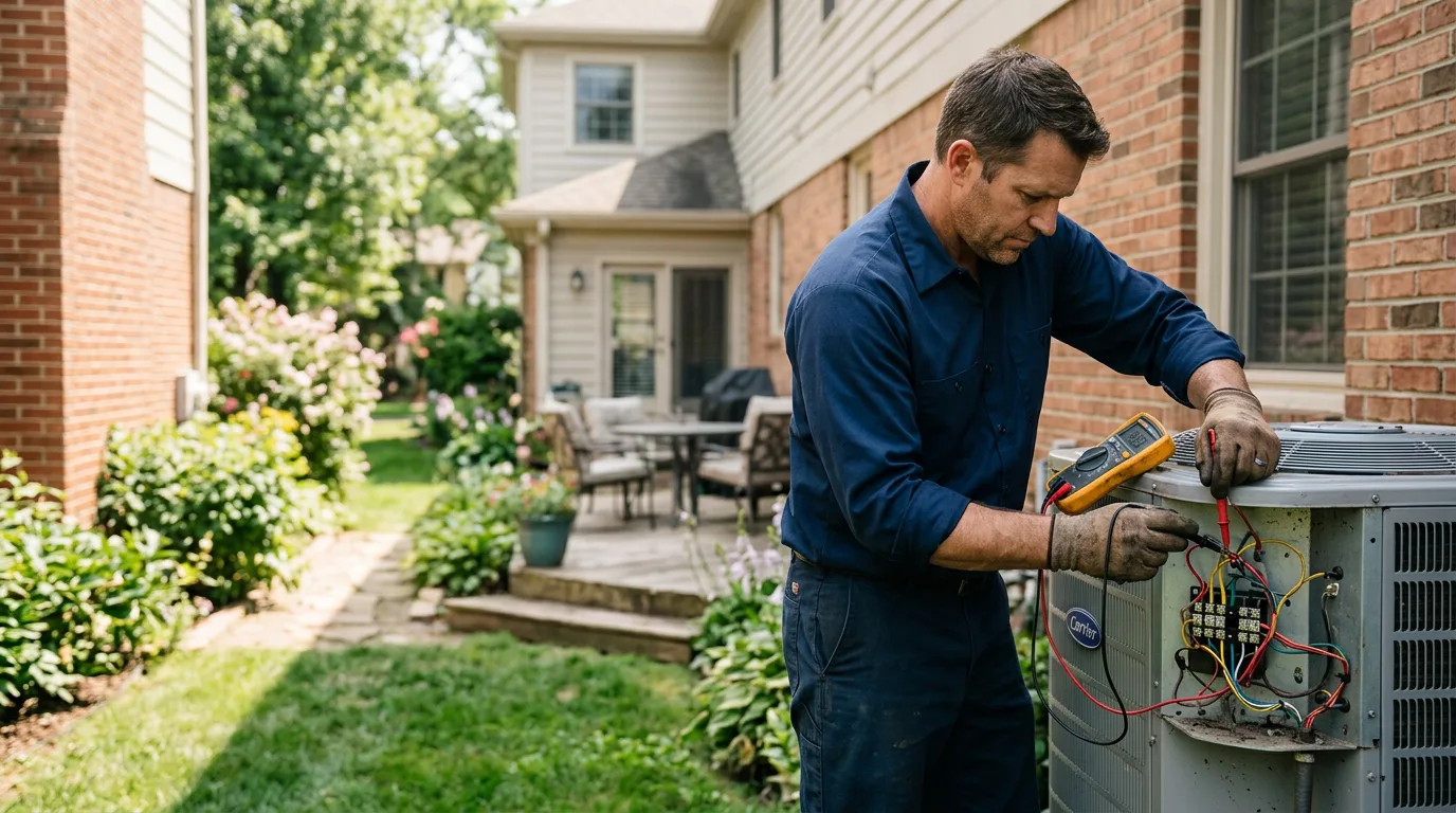 HVAC technician working near Mentone, IN